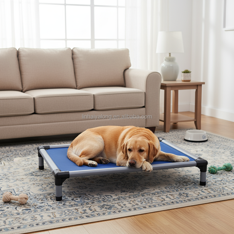Aluminum Luxury Dog Bed Waterproof Outdoor Portable Elevated Pet Bed with Animal Pattern