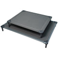 Chew Proof Elevated Dog Bed - Cooling Raised Pet Cot - Silver Aluminum Frame and Durable Teslin Mesh Fabric, Unique Desi
