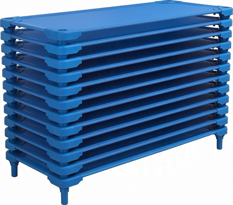 Single Bed Kindergarten Furniture Daycare Cots Kids Breathable Fabric Cloth Stackable Kindergarten Bed