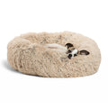 Wholesale Comfy Calming Long Plush Round Dog Bed, Warm Soft Sleeping Pet Bed Dog Cushion Mat